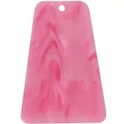 Colgante trapezoidal de acrílico, 33,5 x 23 mm - Rosa nacarado x1
