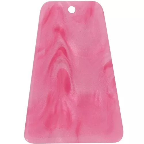 Colgante trapezoidal de acrílico, 33,5 x 23 mm - Rosa nacarado x1