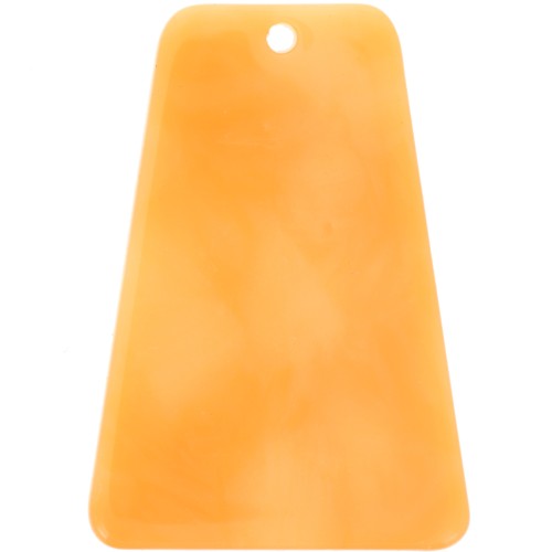 Colgante trapecio de acetato 33,5x23 mm - Naranja jaspeado x1