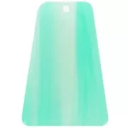 Colgante trapezoidal de 33,5 x 23 mm de acetato transparente - Efecto marmolado verde turquesa x1