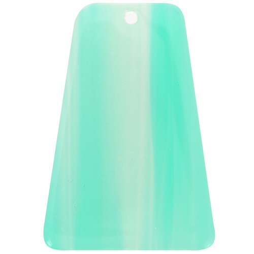 Colgante trapezoidal de 33,5 x 23 mm de acetato transparente - Efecto marmolado verde turquesa x1