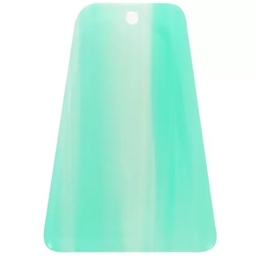 Colgante trapezoidal de 33,5 x 23 mm de acetato transparente - Efecto marmolado verde turquesa x1