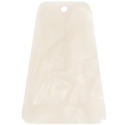 Colgante trapezoidal de 33,5 x 23 mm de acetato - Efecto marmolado color crema x1