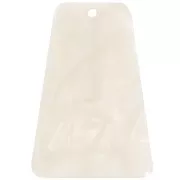 Colgante trapezoidal de 33,5 x 23 mm de acetato - Efecto marmolado color crema x1