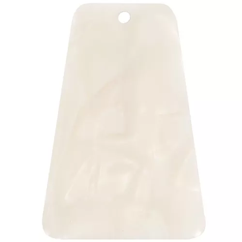 Colgante trapezoidal de 33,5 x 23 mm de acetato - Efecto marmolado color crema x1