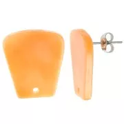 Pendientes trapecio de acetato 21x18mm - Naranja jaspeado x2