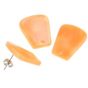Pendientes trapecio de acetato 21x18mm - Naranja jaspeado x2