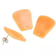 Pendientes trapecio de acetato 21x18mm - Naranja jaspeado x2