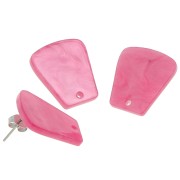 Pendientes trapecio acrílico 21x18mm - Perla rosa x2