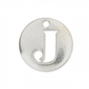 Dije letra J - 8.5mm de Plata Ley x1