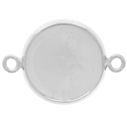 Entrepieza engaste para cabujón base plana 12 mm Plateado x1