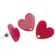 Corazón acrílico 14x15,5 mm - Rojo x2