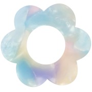 Colgante Flor Acetato 18 mm - Carey Azul - Rosa x1|raw }}