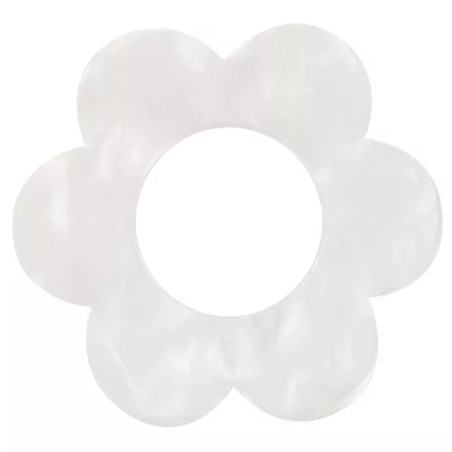 Colgante flor acrílico 18 mm - Blanco nacarado x1