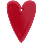 Colgante corazón acrílico 34x24 mm - Rojo x1