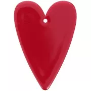 Colgante corazón acrílico 34x24 mm - Rojo x1