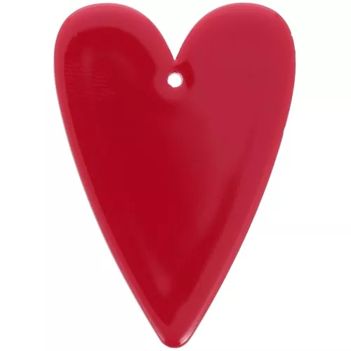 Colgante corazón acrílico 34x24 mm - Rojo x1