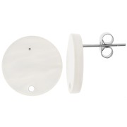 Ganchos pendientes acrílicos redondos de 15 mm - Blanco nacarado x2|raw }}