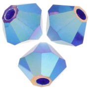 Preciosa biconos - Cuenta rondelle 4 mm - Cobalt Blue AB 2x x30