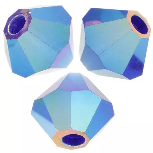 Preciosa biconos - Cuenta rondelle 4 mm - Cobalt Blue AB 2x x30