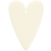 Colgante corazón acrílico 34x24 mm - Crudo x1