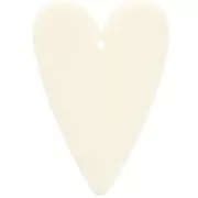 Colgante corazón acrílico 34x24 mm - Crudo x1