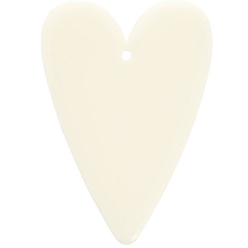 Colgante corazón acrílico 34x24 mm - Crudo x1