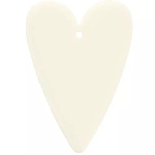 Colgante corazón acrílico 34x24 mm - Crudo x1