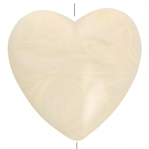 Cuenta corazón de resina opaca 17x18 mm - Crema jaspeado x1