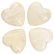 Cuenta corazón de resina opaca 17x18 mm - Crema jaspeado x1