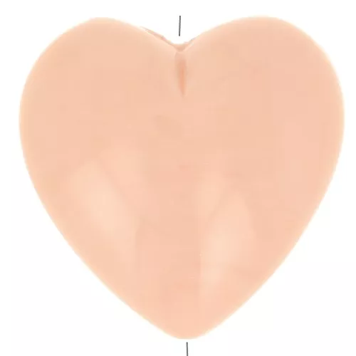 Cuenta corazón de resina opaca 17x18 mm - Peach x1