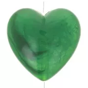 Verde - Cuenta corazón de resina opaca 17x18 mm - Verde jaspeado x1 Cuenta corazón de resina opaca 17x18 mm - Verde jaspeado x1