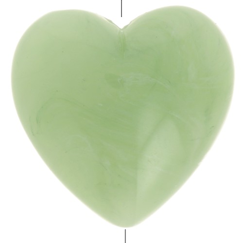 Cuenta corazón de resina opaca 17x18 mm - Liquen jaspeado x1