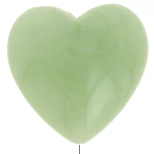 Cuenta en forma de corazón 17x18 mm en resina translúcida - Liquen jaspeado x1