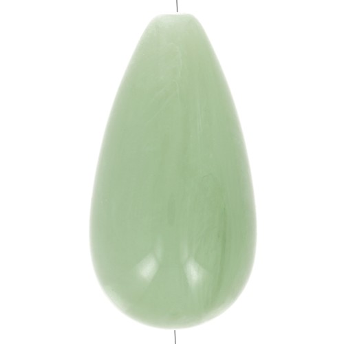 Cuenta de resina pera 26x14 mm - Liquen jaspeado x1