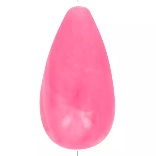 Cuenta de resina pera 26x14 mm - Rosa brillante jaspeado x1