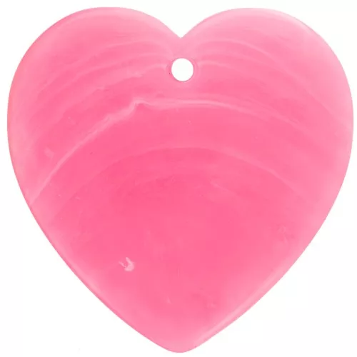 Colgante corazón de resina opaca 36x36,5 mm - Jaspeado rosa vivo x1