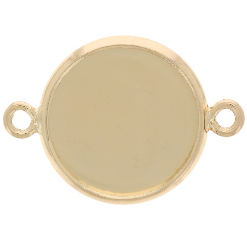 Entrepieza engaste para cabujón base plana 12 mm - Dorado x1