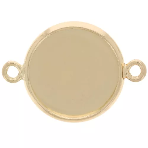 Entrepieza engaste para cabujón base plana 12 mm - Dorado x1