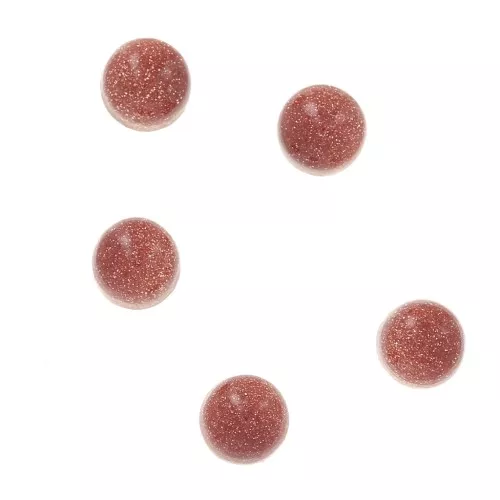 Cabochons rond 3 mm à coller ou à sertir Gold Stone imitation Pierre de soleil x5