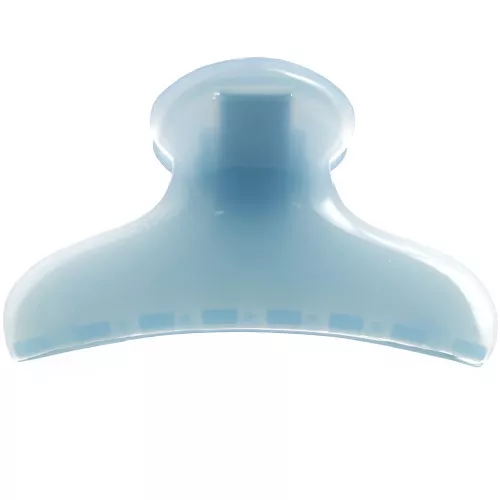 Pinza de pelo de cocodrilo 42x79 mm en acrílico translúcido - Azul hielo x1