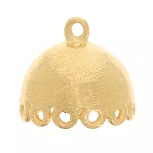 Colgante Jhumka 12 anillos - 11x12 mm - Dorado con oro fino x1