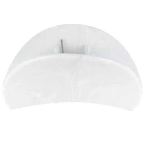 Pinza de pelo cocodrilo 85x45 mm Media luna - Acrílico opaco - Blanco jaspeado x1