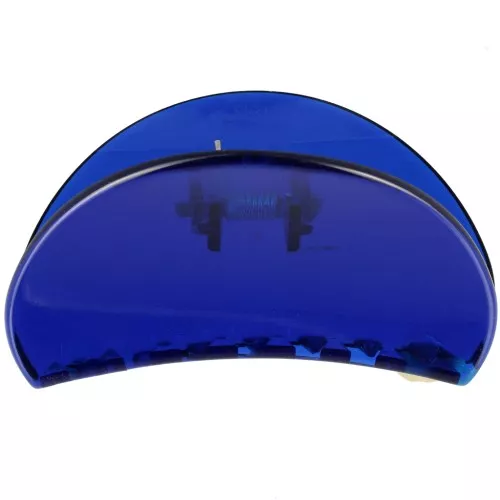 Pinza de pelo de cocodrilo 85x45 mm Media luna - Acrílico transparente - Azul real x1