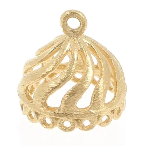 Colgante Jhumka 16 anillos - 13 mm - Dorado con oro fino x1