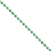 Cadena de latón con pedrería de cristal tallado de 2,10 mm - Dorado - Blue Zircon x 50 cm