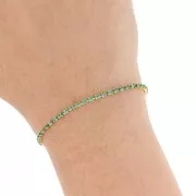 Cadena de latón con pedrería de cristal tallado de 2,10 mm - Dorado - Blue Zircon x 50 cm