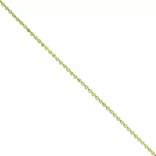 Cadena de latón bruto con strass cristal tallado 2.10 mm Peridot x50cm