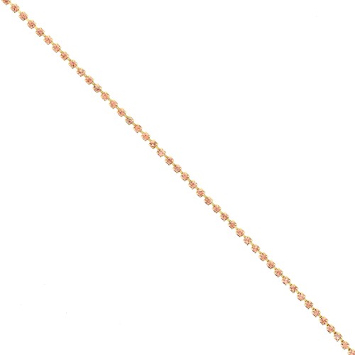 Cadena de latón con pedrería de cristal tallado de 2,10 mm - Dorado - Color albaricoque, 50 cm