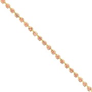 Cadena de latón con pedrería de cristal tallado de 2,10 mm - Dorado - Color albaricoque, 50 cm